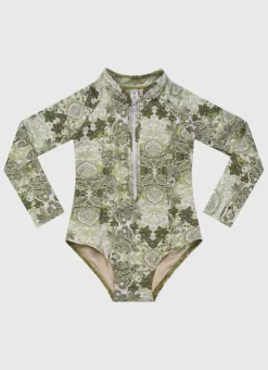 Shop Juniors (3-7)|One Pieces^Aqua Blu Long Sleeve One Piece Tapestry