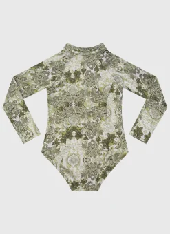 Shop Juniors (3-7)|One Pieces^Aqua Blu Long Sleeve One Piece Tapestry