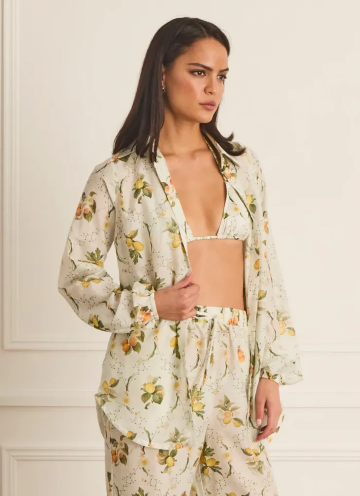 Tops^Aqua Blu Odilia Beach Shirt Valencia