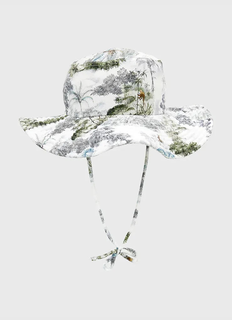 Shop Infants (00-2)|Hats^Aqua Blu Lycra Bucket Hat Woodland