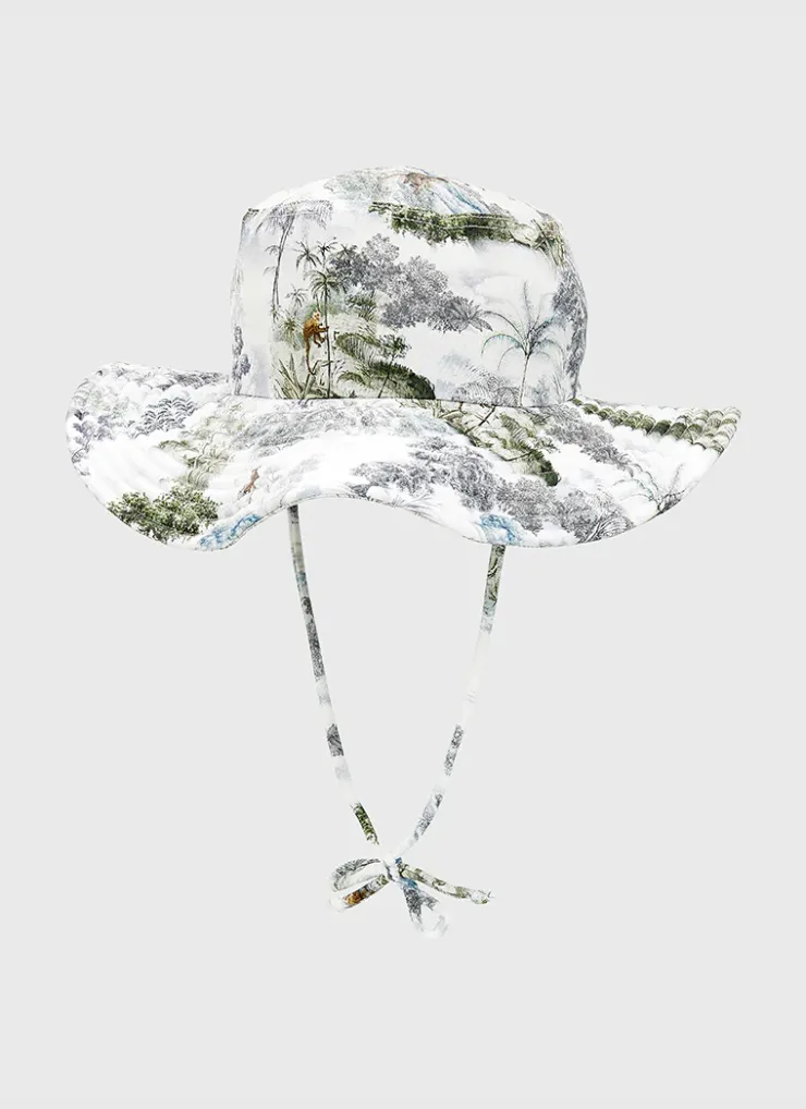 Shop Infants (00-2)|Hats^Aqua Blu Lycra Bucket Hat Woodland